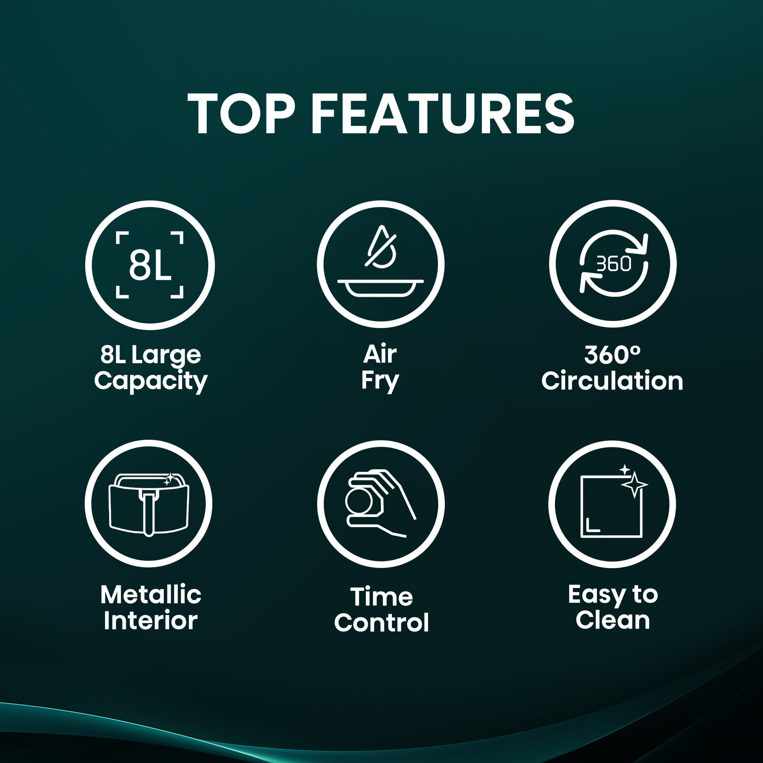 Hisense H08AFBK1S1 | 8L Manual Air Fryer - Image 5