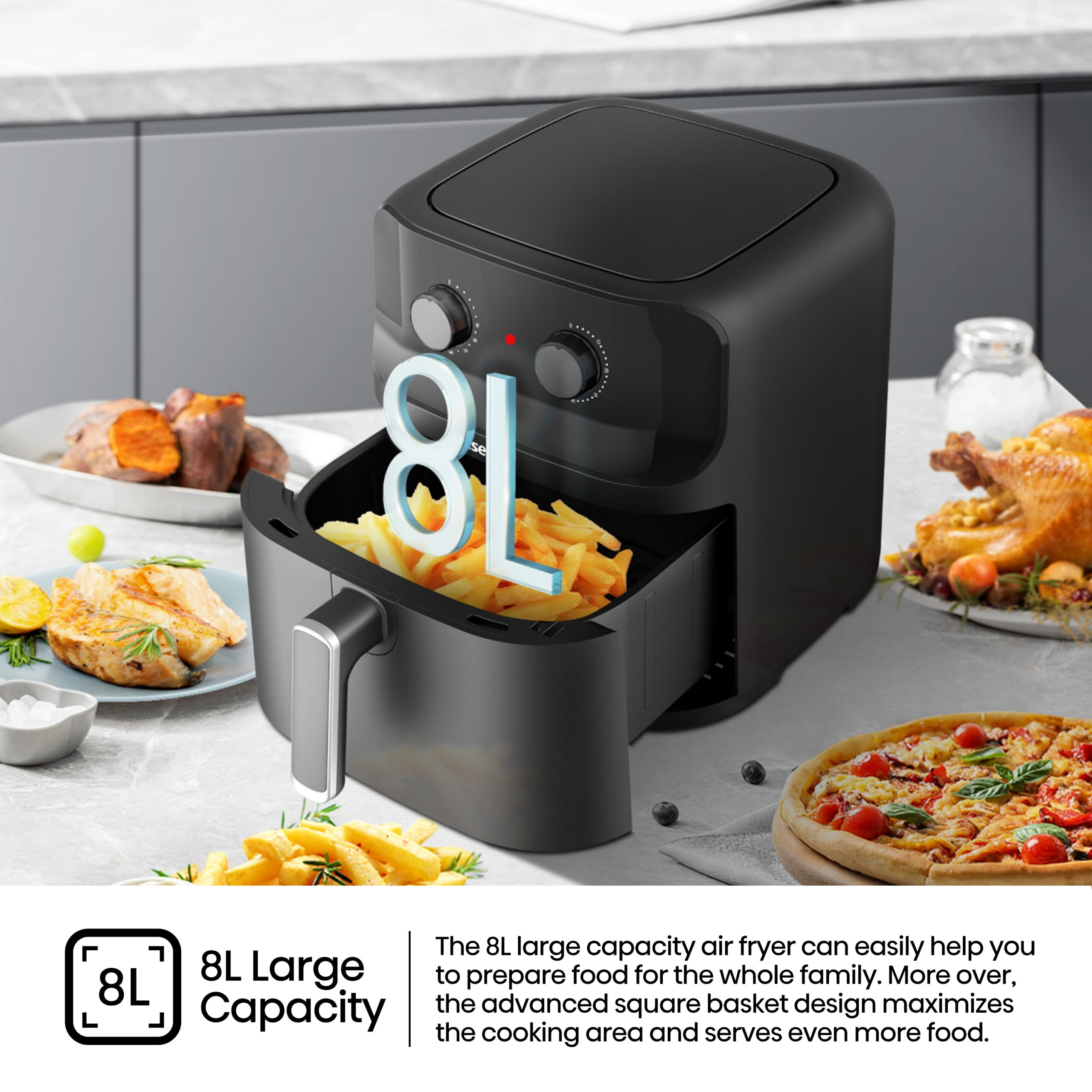 Hisense H08AFBK1S1 | 8L Manual Air Fryer - Image 7