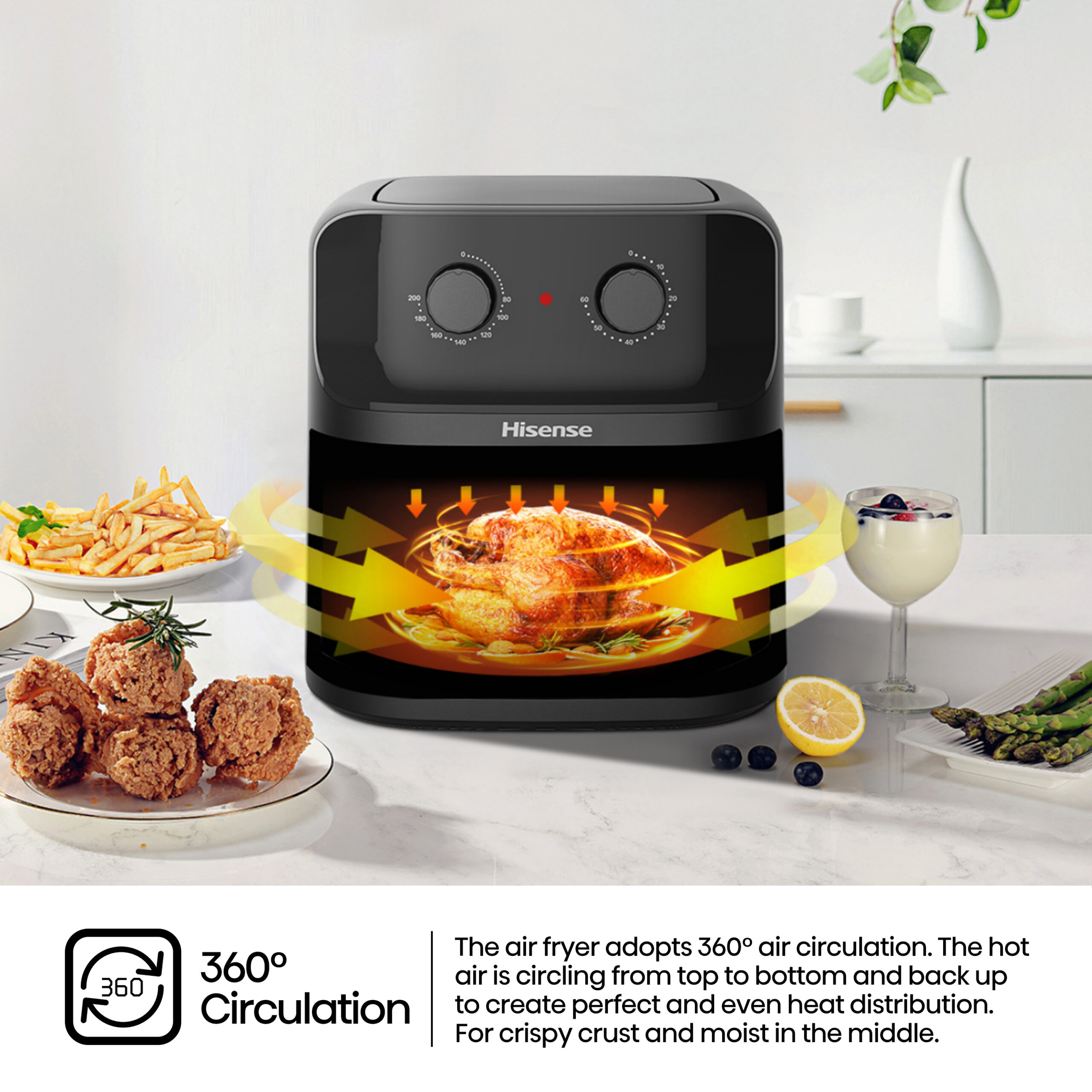 Hisense H08AFBK1S1 | 8L Manual Air Fryer - Image 9