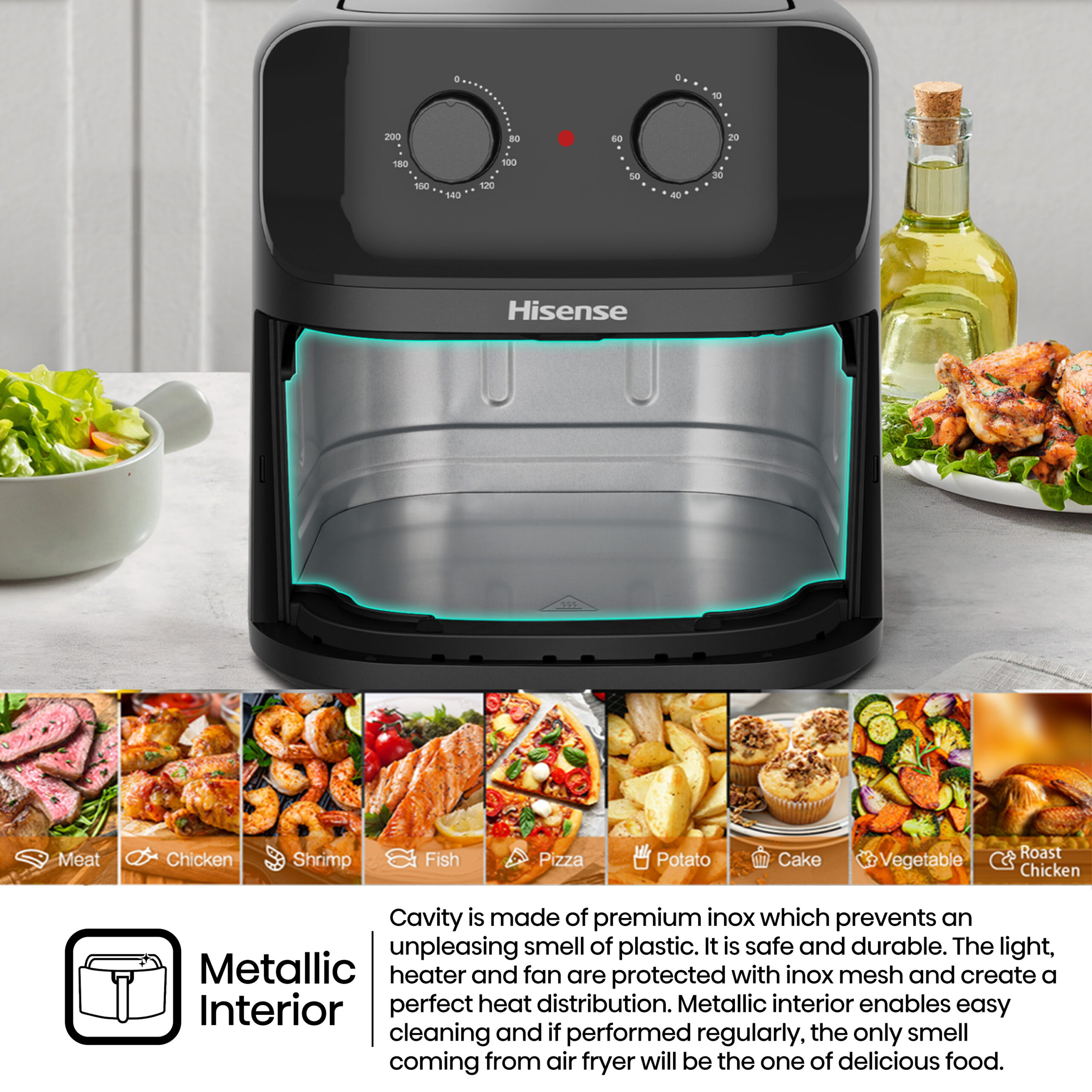 Hisense H08AFBK1S1 | 8L Manual Air Fryer - Image 10